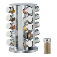 Genérico - Set Condimentero Giratorio 16 Piezas Acero Inoxidable Plateado