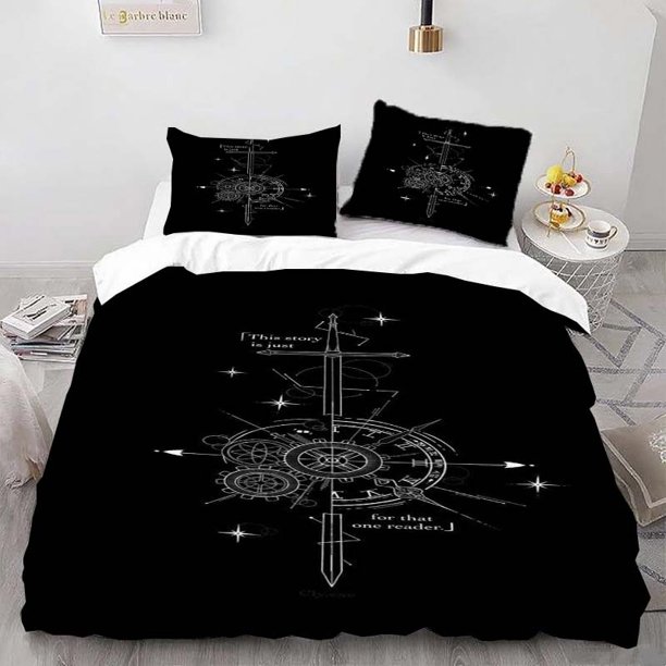 Mysterious Sword and Gear Themed Bedding Set Duvet Cover and Pillowcase Set Soft and Comfortable for All Seasons