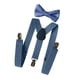 thumbnail image 2 of Tirantes Para Hombre Con Pajarita Y Tirantes Traseros Para Uso Formal Halloween Cosplay Azul Gris, 2 of 2
