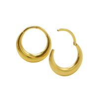 Elbauldejuma - Argollas Chicas Clicker 16G Chunky Titanio Astm F136 Chapadas En Oro