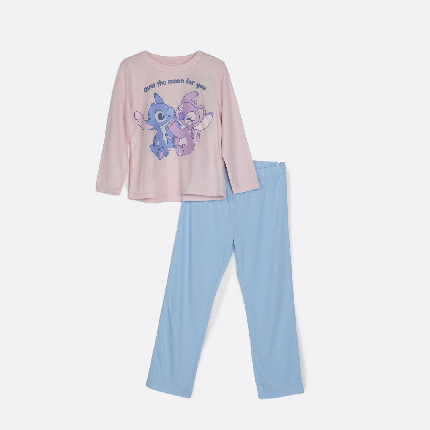 Pijama Manga Larga Niña Rosado Moon Lilo & Stitch Disney