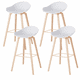 thumbnail image 1 of Pack x4 Taburetes Nórdicos Blancos – Asiento Ergonómico y Patas Madera Reforzadas, 1 of 6
