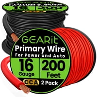 Juego De Cables Gearit Calibre 16 Cca 60 M Negro/Rojo Para Automoción