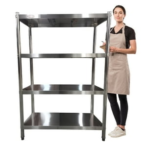 Prochef - Estante 4 Bandejas Lisas. 100X50X155 Cm. Acero Inox