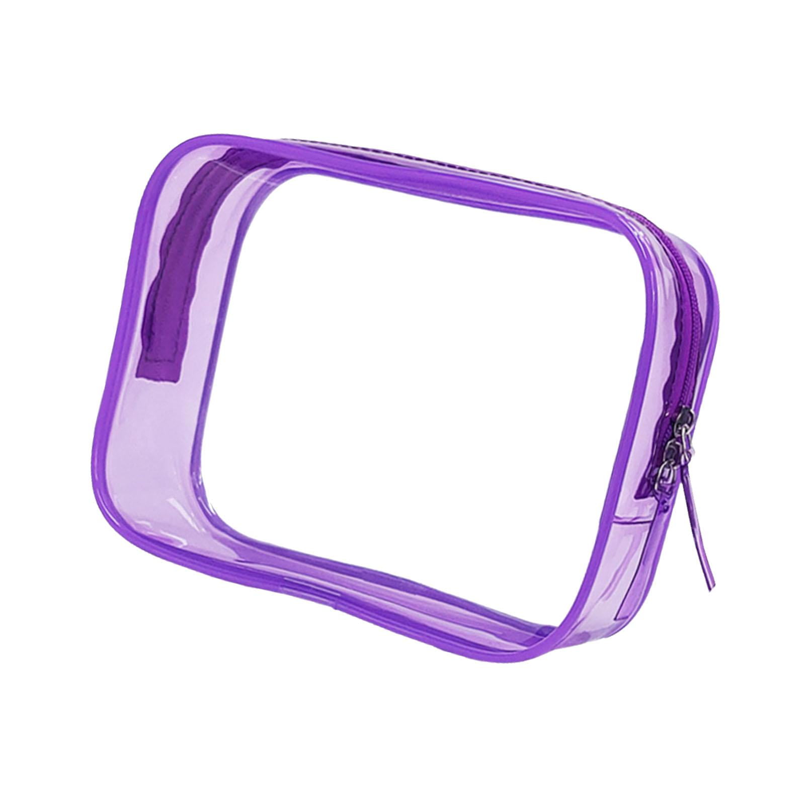 Magideal - Estuche De Maquillaje Transparente, Organizador De Maquillaje, Compacto, Impermeable, Ligero, Bolsa De Cosméticos, Bolsa De Cosméticos De Pvc Para El Púrpura M