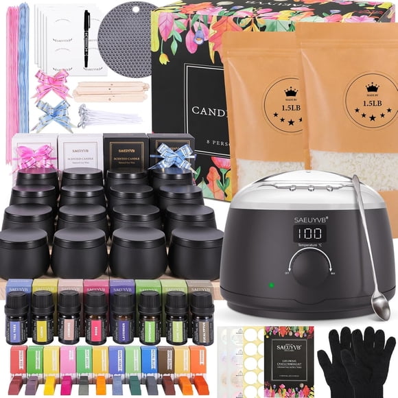 Kit para Hacer Velas SAEUYVB 500 ml 16 Envases LED