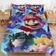 thumbnail image 1 of Super Mario 3-Piece Comforter Set for Bedroom Super Mario Bedding Set for Kids Adults Soft Microfiber Duvet Cover Set with Zipper Closure, 1 of 5