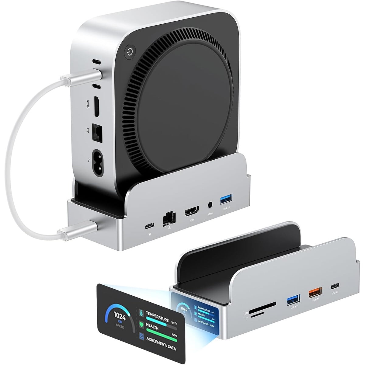 Docking Station Giissmo Mac Mini M4 11en1 Usbc Hdmi Ssd