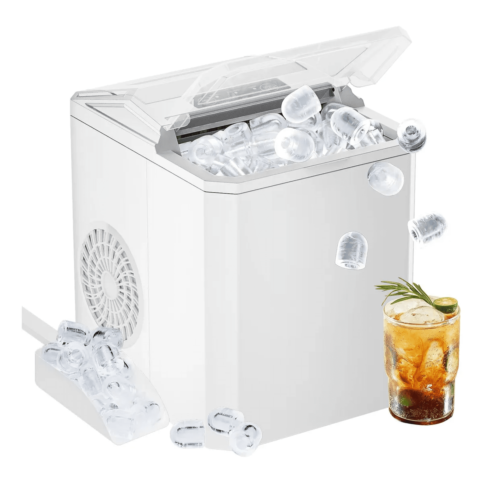 Movi - Maquina Para Hacer Hielo 9 Cubos Cada 8 Minutos 2 Tamaños De Cubo