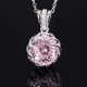 thumbnail image 5 of 2 Pzas Juegos de Joyería Nupcial de Boda para Novia Damas de Honor Madre 12MM Corte Redondo Joyería para Mujer para Fiesta de Graduación Rosa Colgante de CZ Collar y Anillos (Talla 5-9), 5 of 8