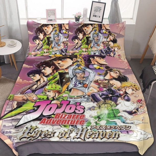 JoJo;s Bizarre Adventure Duvet Cover Set 3-Piece Bedding Set Soft Warm And Comfortable Soft Bed Set for Bedroom All Season