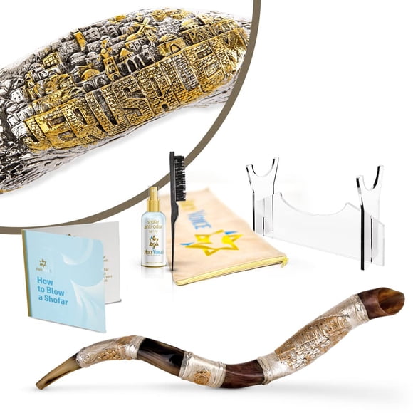 Shofar Horn HOLY VOICE VOZ SAGRADA 51-61 cm Plateado