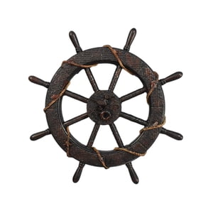 Magideal - Decoración De Volante De Barco De Madera, Adorno Colgante Para Puerta, Decoración , Decoración De Dirección De Barco, , Los 45Cm