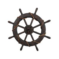 Magideal - Decoración De Volante De Barco De Madera, Adorno Colgante Para Puerta, Decoración , Decoración De Dirección De Barco, , Los 45Cm
