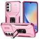 thumbnail image 1 of Funda Armada para Samsung Galaxy A34 5G con Tapa Deslizante y Soporte Magnético Giratorio Rosa, 1 of 5