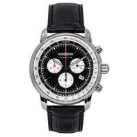 Zeppelin - Reloj Cronógrafo Quartz Para Hombre Lz 14 Marine Correa De Cuero Dial Negro 88882