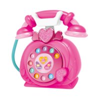 Magideal - Juguete Musical Para Bebé, Teléfono Antiguo De Moda, Simulación De Teléfono Y Sonidos, Teléfono Fijo Retro Multifunción Con Cable Para Niños Pequeños Rosa