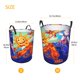 thumbnail image 5 of Sundrop y Moondrop Boss Fight Cesta de lavandería de gran capacidad redonda con asa, bolsa para ropa sucia plegable, almacenamiento para dormitorio, baño y lavadero 44x35 cm, 5 of 6