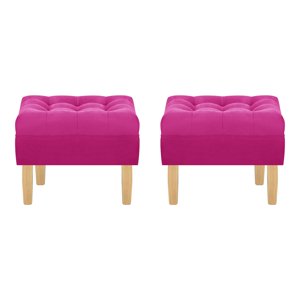 Bodevir - Set Pouf Wood 1C Felpa 05 Fucsia