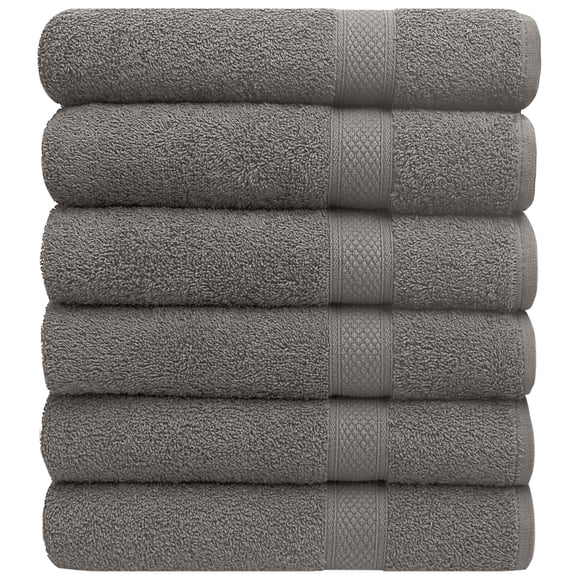 Juego de toallas Pleasant Home Bath, 100% algodón, 515 g/m², 6 unidades, color gris