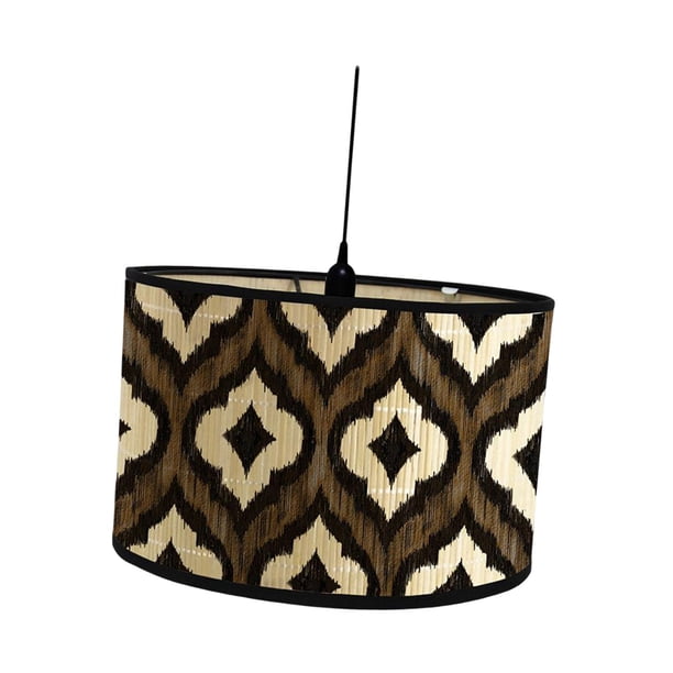 Pantalla De Lámpara De Tambor Para Lámparas De Mesa E27 Pantalla De Lámpara De Bambú Para Decoración Del Hogar Estilo De Dormitorio C