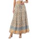 thumbnail image 1 of INSPIRE CHIC Falda Maxi de Verano para Mujer con Cintura Alta Elástica, Volantes, Estampado Floral Bohemio, Línea A, Bolsillos, Talla XL, Beige, 1 of 6