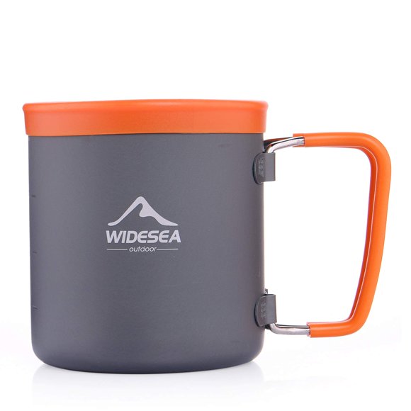 Taza de Café Widesea de Aluminio 480 ml con Asa Plegable