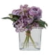 thumbnail image 1 of Rosa y Hortensia Morados en Florero Cuadrado de Vidrio 16 cm, 1 of 2