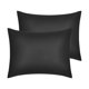 thumbnail image 1 of Juego de 2 fundas de almohada de satén REGALWOVEN para cabello y piel, fundas de almohada refrescantes, regalo para mujeres y hombres, estándar negro, 1 of 7