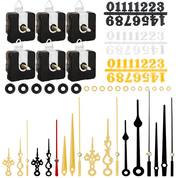 Kit DIY de 6 Mecanismos de Reloj Silencioso de Cuarzo PARAOR