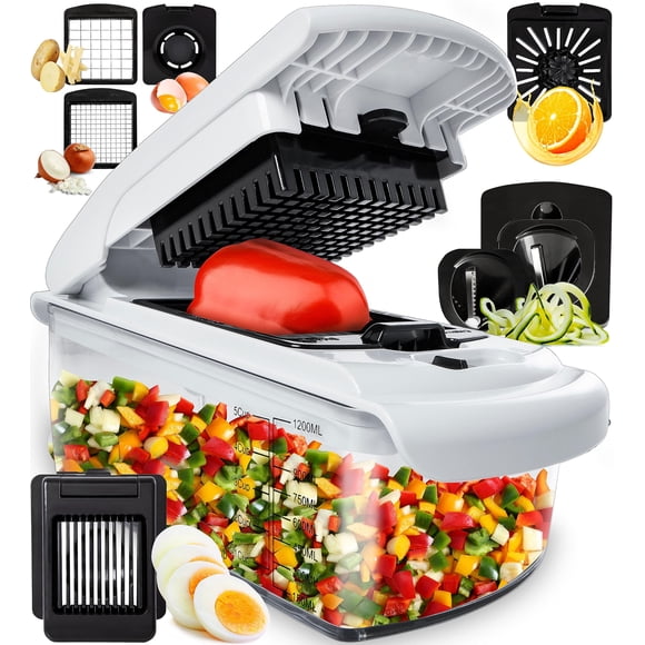 Cortador de verduras y espiralizador Fullstar 8 en 1, color blanco