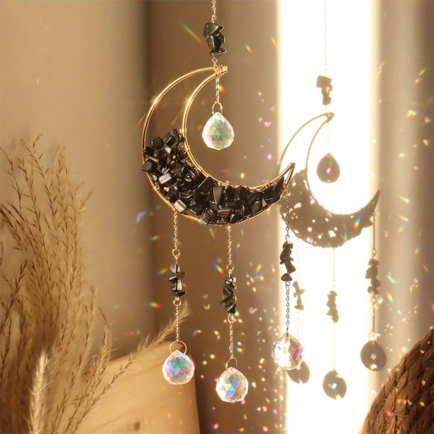 Gorgeous Crystal Moon Star Suncatcher - Add a Magical Window Rainbow to Your Home, Garden, Bedroom & More!