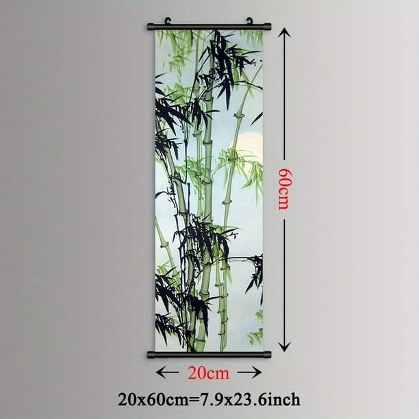 1pc Plastic Hanging Painting, Nordic Style Bamboo Forest Canvas Posters, Landscape, Home Decoration, Pattern Wall Art Decor, For Living Room, Bedroom, Office, Kitchen, Restaurant, Bar Wall Decor, Anim