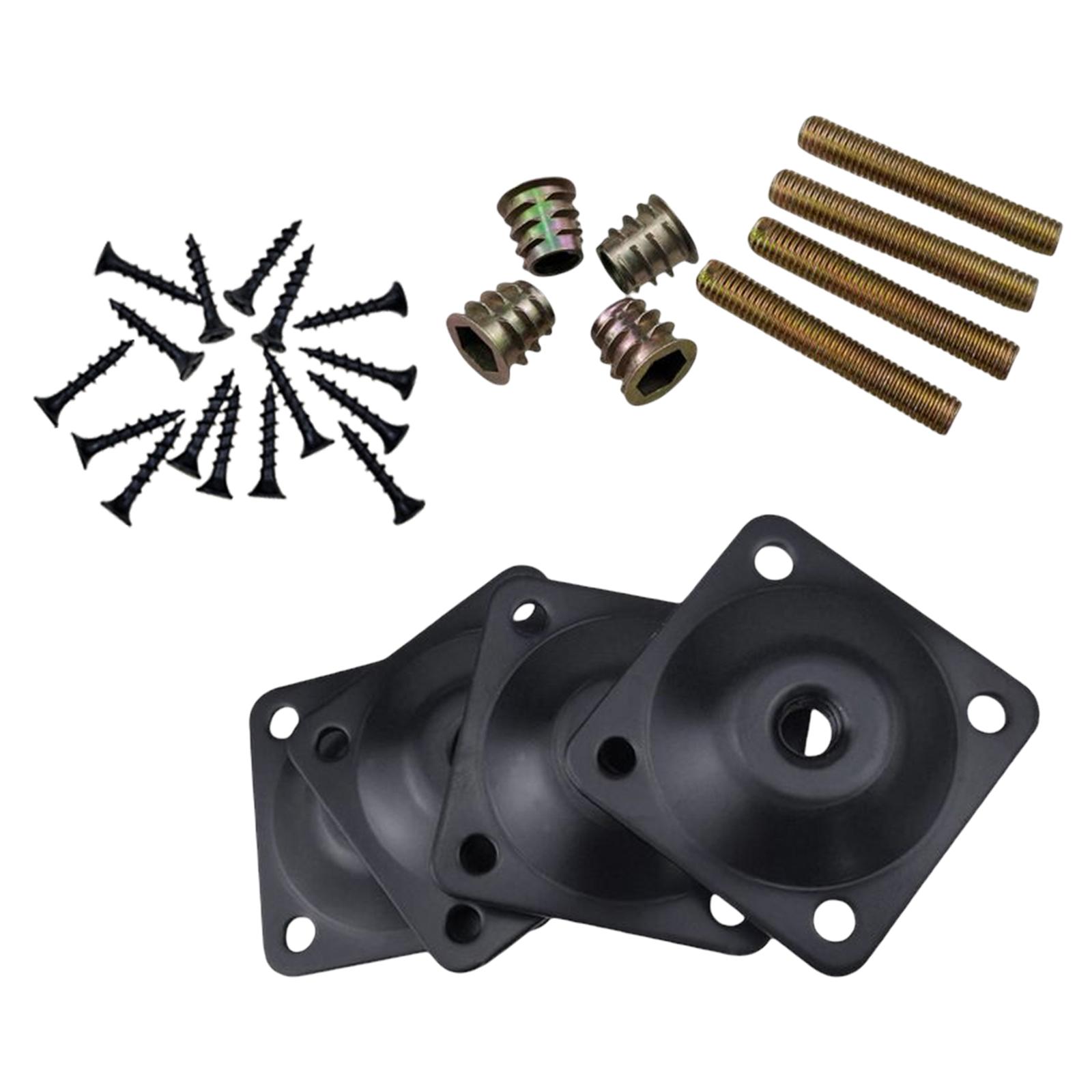 Bothyi - 4 Placas De Montaje De Patas Con Tornillos Dags Para Taburetes, Mesas De Café