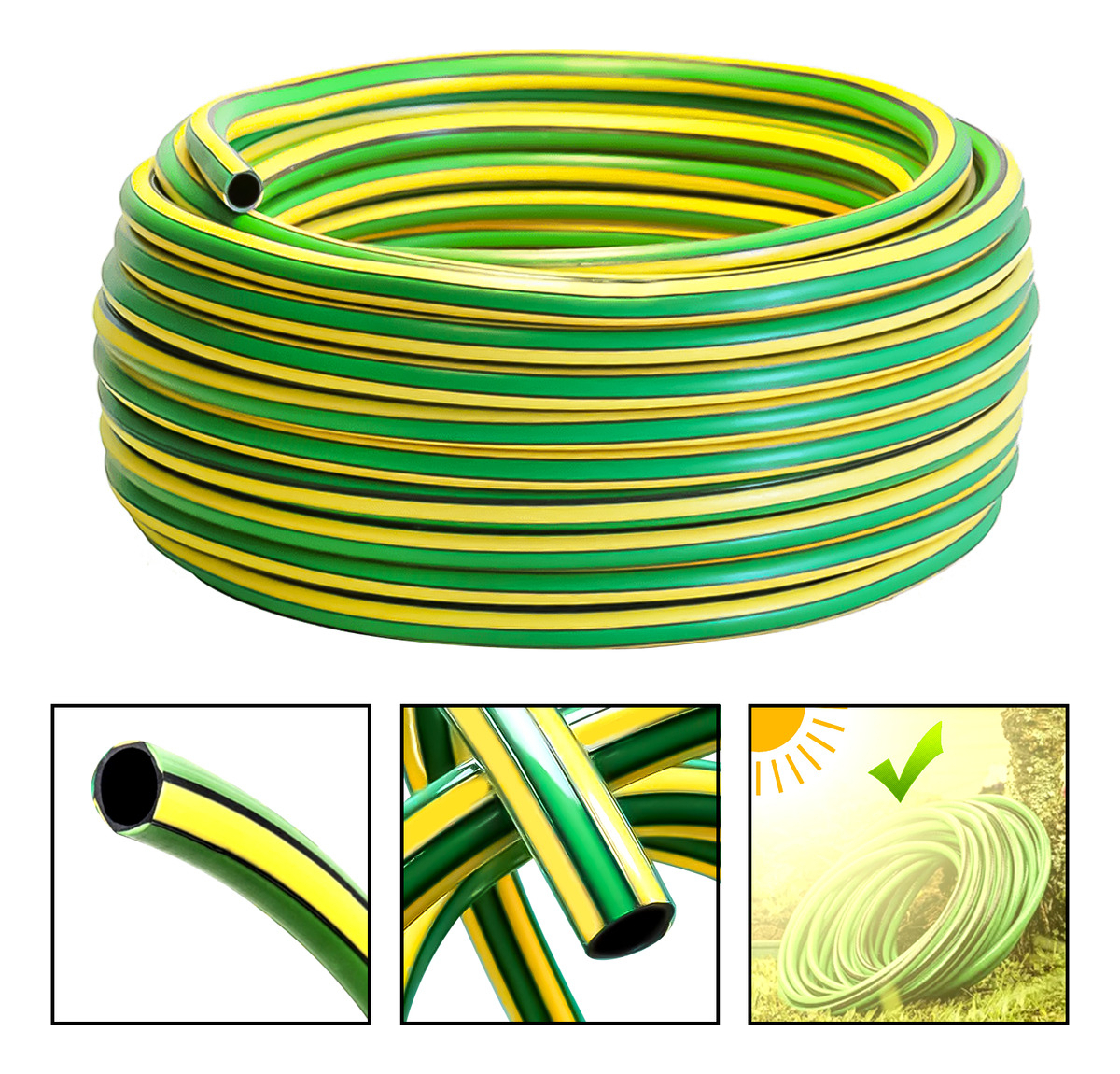 Genérico - Manguera Riego Jardin 50M 1 P 2.3 Mm Reforzada Proteccion Uv