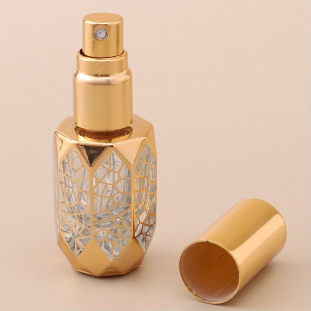 1Pc 6ml Perfume Spray Bottle Glass Atomizer Travel Cosmetic Sample Vials Rose Golden Refillable Perfume Bottle Luxury Style Liquid Container, Travel Essentials