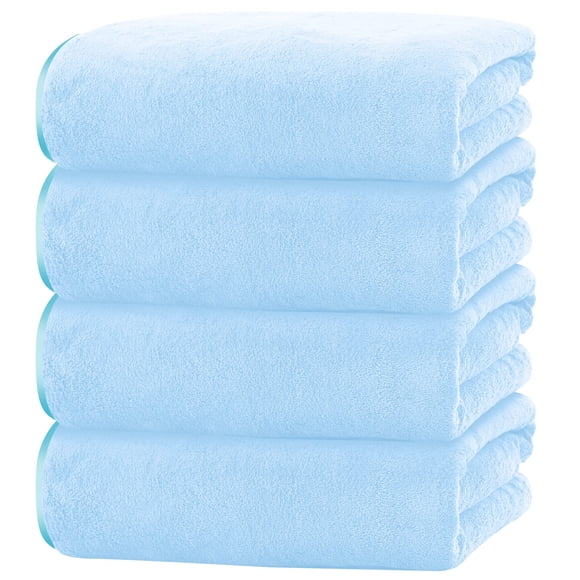 Juego de toallas de baño Cosy Family de microfibra, paquete de 4 unidades, color aguamarina