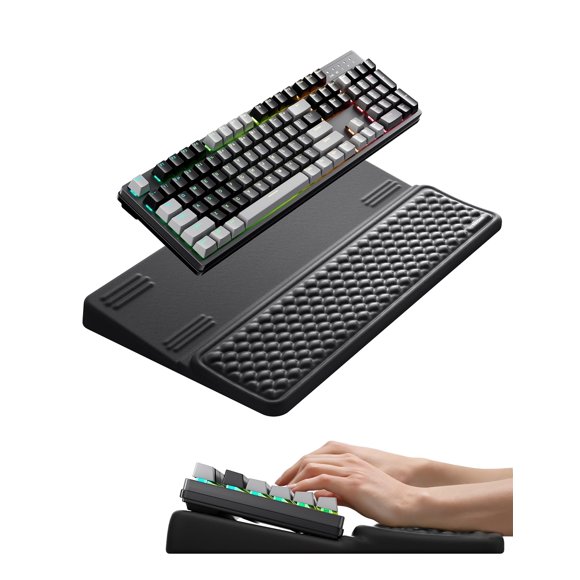 Reposamuñecas Vaydeer XL con Soporte para Teclado de Espuma de Memoria Negro