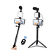 thumbnail image 1 of Soporte Celular Videos Palo Selfie Tripode Microfono Luz Led, 1 of 11