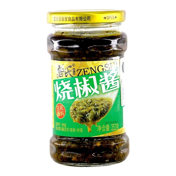 Salsa Picante China Marca Zengshi Estilo Chongqing Aji verde Asado *252 gr