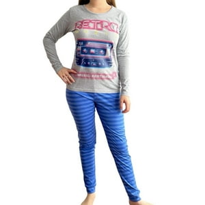 Tiare - Pijama Mujer Algodón Retro Music Gris M