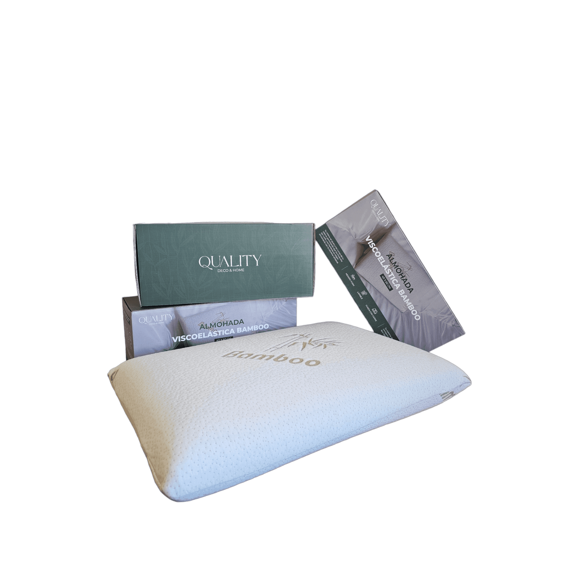 Qualityhome - Almohada Viscoelastica De Bamboo 60x40