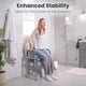 thumbnail image 2 of Asiento de inodoro elevado PELEGON con asas, 400 libras, gris, 2 of 9