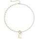thumbnail image 1 of Collar HESHPAWS Gold Initial Pearl 14K Gold Plated Paperclip Link Chain A-Z, 1 of 3