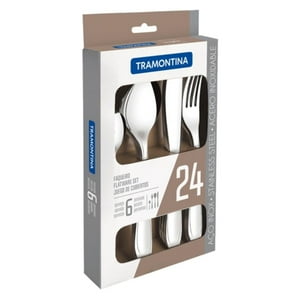 Tramontina - Juego Cubiertos 24 Piezas Acero Inoxidable
