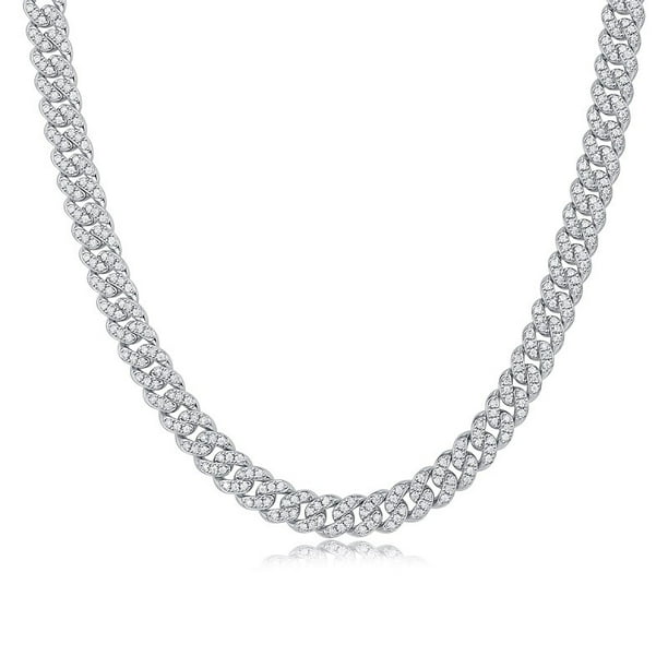 1pc Stunning Moissanite Cuban Necklace for Men and Women - Perfect for Valentine's Day, Mother's Day, Proposal, Engagement, Wedding, Anniversary, and Birthday Gifts