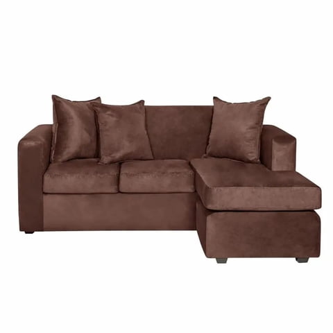 Nevi Express - Sofa Seccional L 3 Cuerpos Felpa Café
