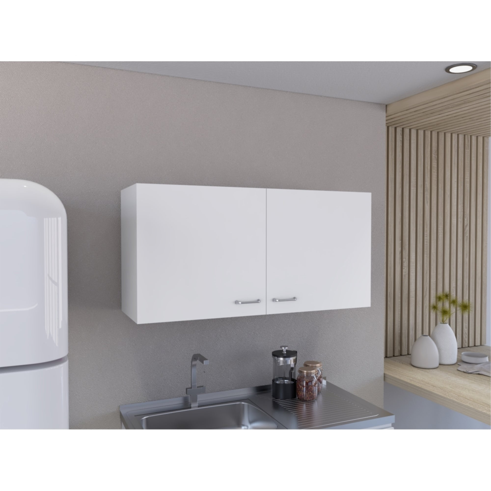 Tuhome - Mueble De Cocina Mural Napoles Blanco 2 Puertas