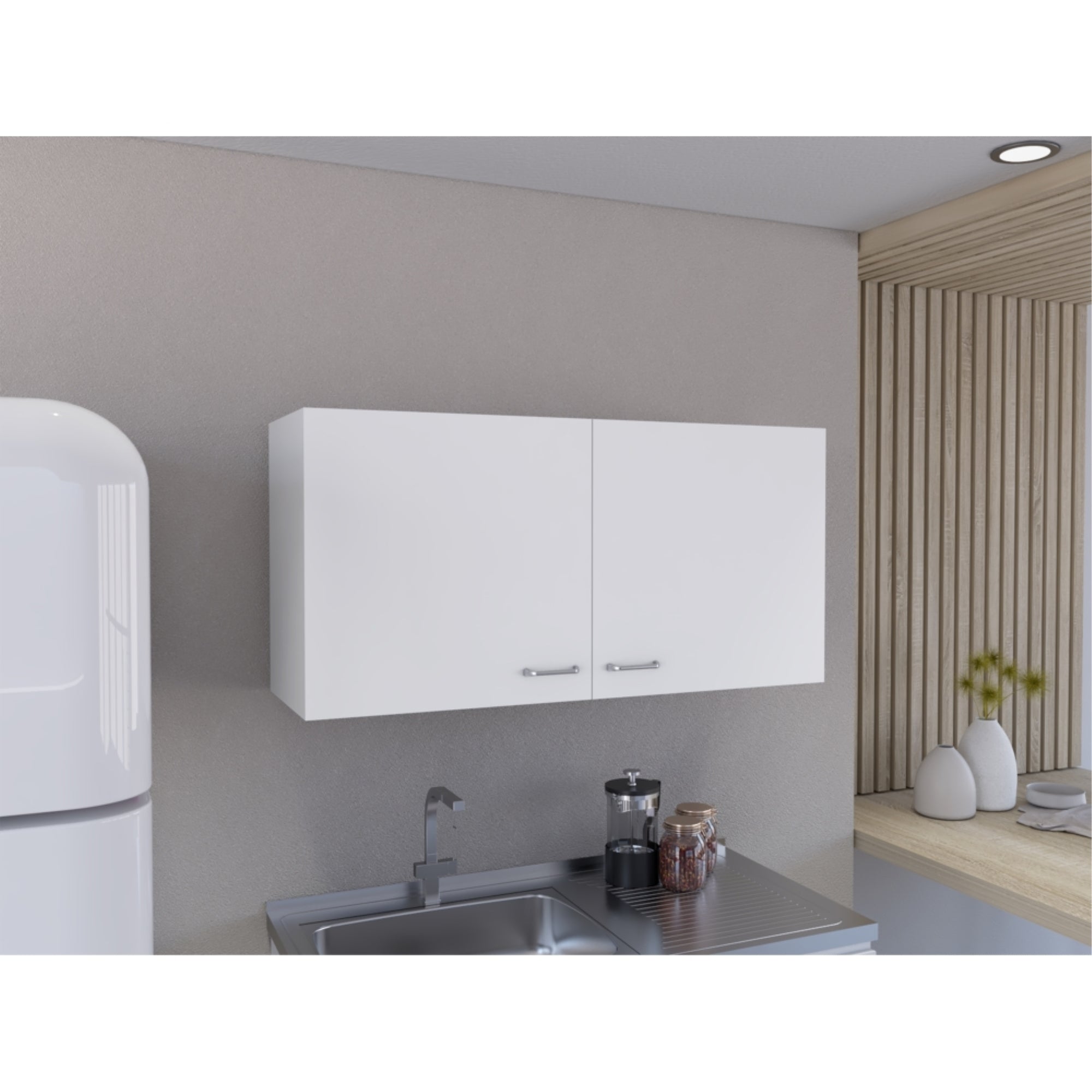 Tuhome - Mueble De Cocina Mural Napoles 100 Cm Blanco 2 Puertas