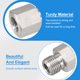 thumbnail image 3 of Uxcell 2Pcs 304 Acero Inoxidable Forjado Accesorio de Tubería, Adaptador de Rosca Hembra 1/4" NPT a M10x1, Adaptador de Tubería Hexagonal para Conexión de Línea de Manguera, Plata (1.06x0.75"), 3 of 6
